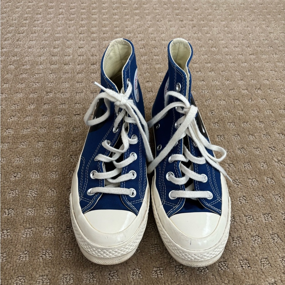 Converse x Comme des Garcons High-Top Blue Sneakers